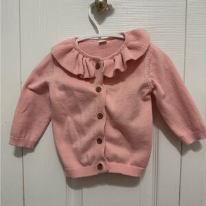 Marks & Spencer Pink Kids Cardigan with Ruffle Collar